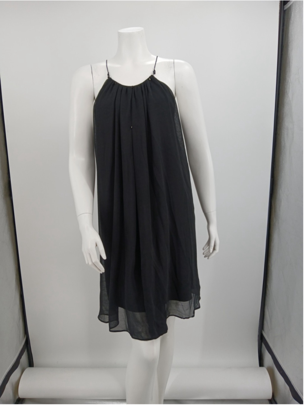 Mathew Williamson Womens Black Silk Chiffon Sleeveless Dress Size 10 Cocktail...